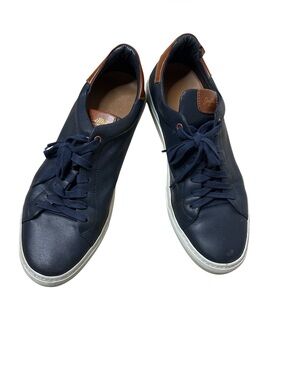 ⭐️ Good Men Navy Low-Top Sneakers with Brown Accents- with Flaws- size 11